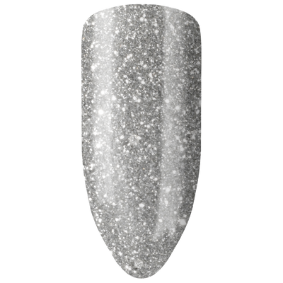 “Swatch of BIOGEL #323 Angel's Sparkle, a soft white glitter gel with a luminous shimmer, from Bio Sculpture’s professional color gel range.”