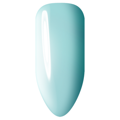 “Swatch of BIOGEL #331 Aqua Drive, a pastel blue crème gel from The Wonderlust Collection, part of Bio Sculpture’s professional color gel range.”