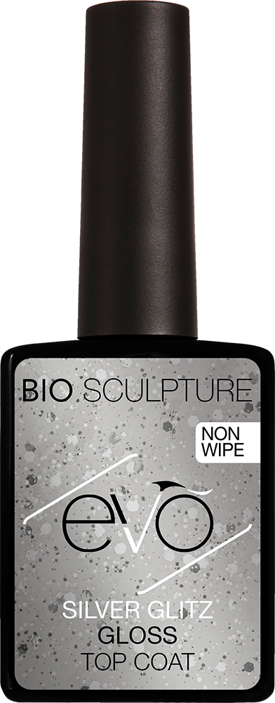  EVO Silver Glitz Gloss Top Coat - Bottle | Bio Sculpture