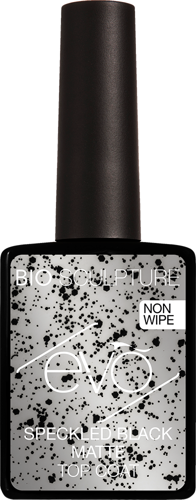 EVO Speckled Black Matte Top Coat - Bottle | Bio Sculpture