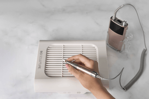 Whisper e-file & handpiece in rose gold & dust collector  | Bio Sculpture