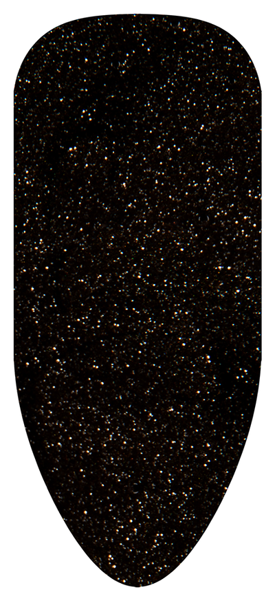 “Swatch of BIOGEL #137 Embellished Onyx, a black-brown glitter shade with gritty shimmer from the Rock & Crystal Collection, promoting Bio Sculpture’s latest professional gel colors and nail care products.”