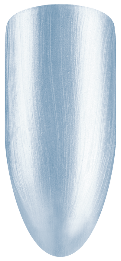 “Swatch of BIOGEL #165 Darling Blue, a soft, shiny baby blue shimmer shade from the Bridal Collection, promoting Bio Sculpture’s latest professional gel colors and nail care products.”