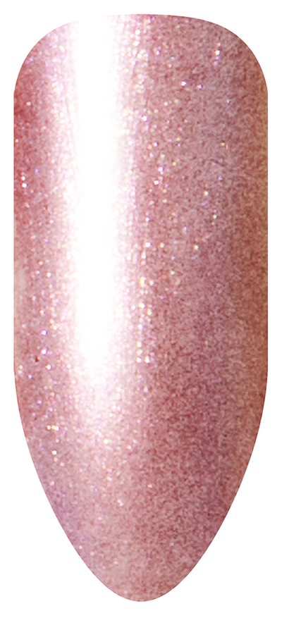 “Swatch of BIOGEL #189 Wish Upon a Star, a translucent nude glitter shade with pink and gold shimmer from the Fantasy Collection, promoting Bio Sculpture’s latest professional gel colors and nail care products.”