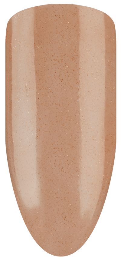 “Swatch of BIOGEL #2075 Peach Fantasia, a soft peach shimmer gel from Bio Sculpture’s professional color gel range.”