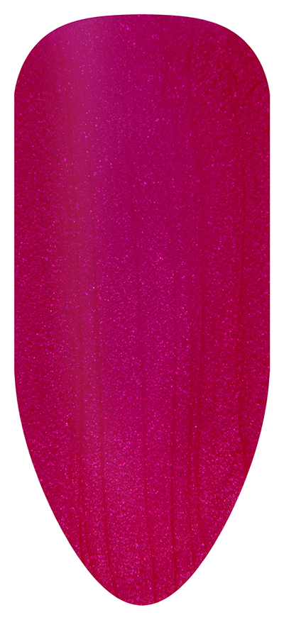 “Swatch of BIOGEL #215 More Is Definitely More, a bold fuchsia shimmer shade from the Chaotic Collection, promoting Bio Sculpture’s latest professional gel colors and nail care products.”