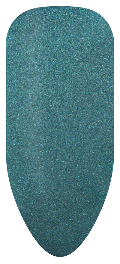 “Swatch of BIOGEL #217 New Glam, a bold turquoise shimmer shade from the Chaotic Collection, promoting Bio Sculpture’s latest professional gel colors and nail care products.”