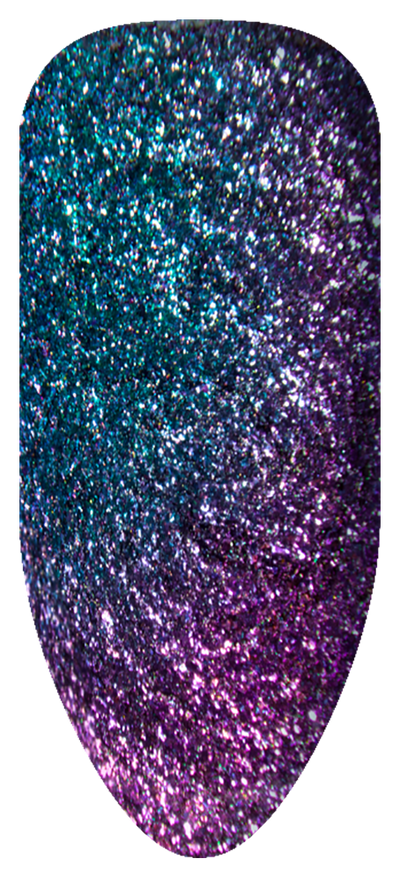 “Swatch of BIOGEL #242 Neptune, a sparkling blend of electric violet and marine blue from the Galaxy Collection, promoting Bio Sculpture’s latest professional gel colors and nail care products.”