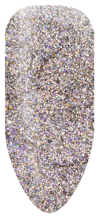 “Swatch of BIOGEL #272 Popping Petals, an opalescent glitter gel from the Flower Parade Collection, promoting Bio Sculpture’s latest professional gel colors and nail care products.”