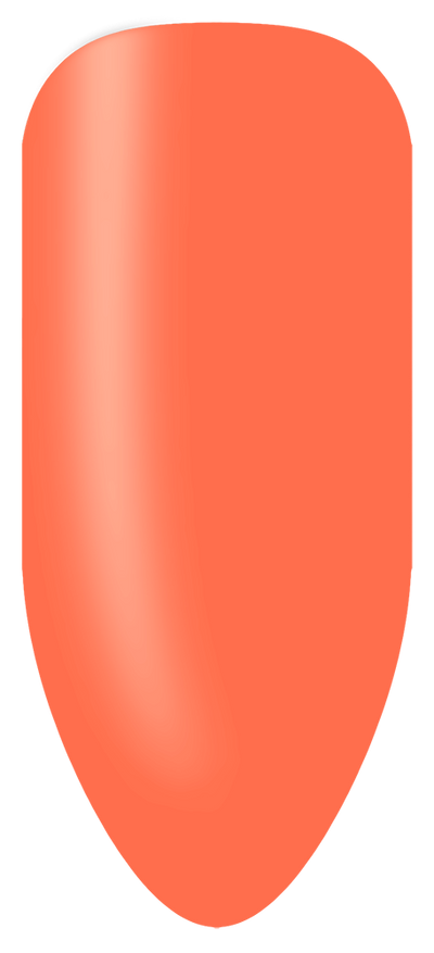 “Swatch of BIOGEL #284 Retro Rock, a neon coral crème gel from the Live Life Loudly Collection, promoting Bio Sculpture’s latest professional gel colors and nail care products.”