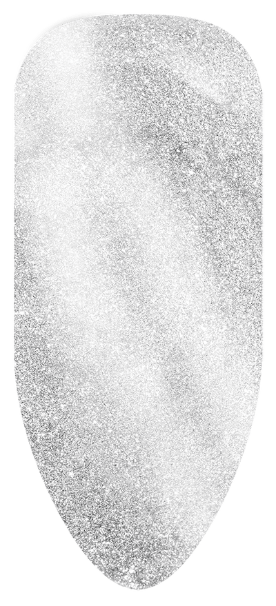 “Swatch of BIOGEL #295 Icebergs, a magnetic silver glitter gel with grey-white shimmer from the Pride of Nature Collection, promoting Bio Sculpture’s professional gel color line.”